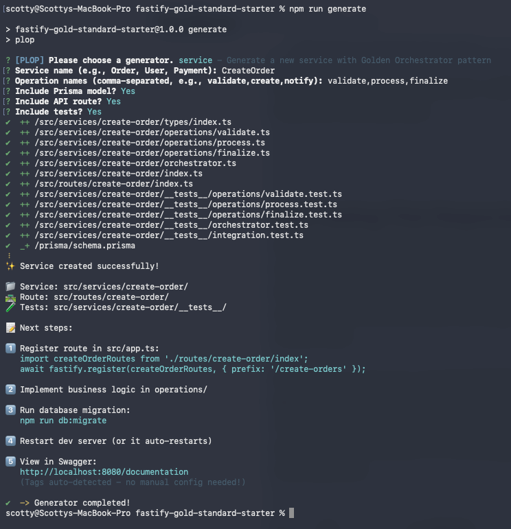 Generating a new service